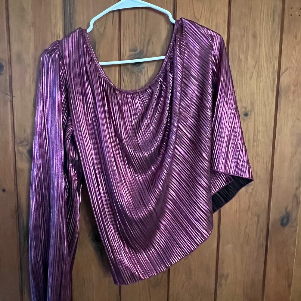 Metallic Women's Off Shoulder Shirt